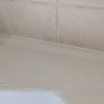 Neat replacement silicone work around the bathroom sink