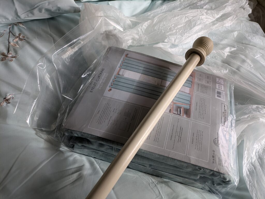 Curtain rail and curtain pack ready to fit